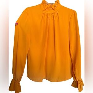 NWT SHEIN Elegant Yellow Ruffle Blouse